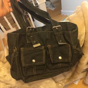 NWOT Denim Purse with Pockets and Buckles